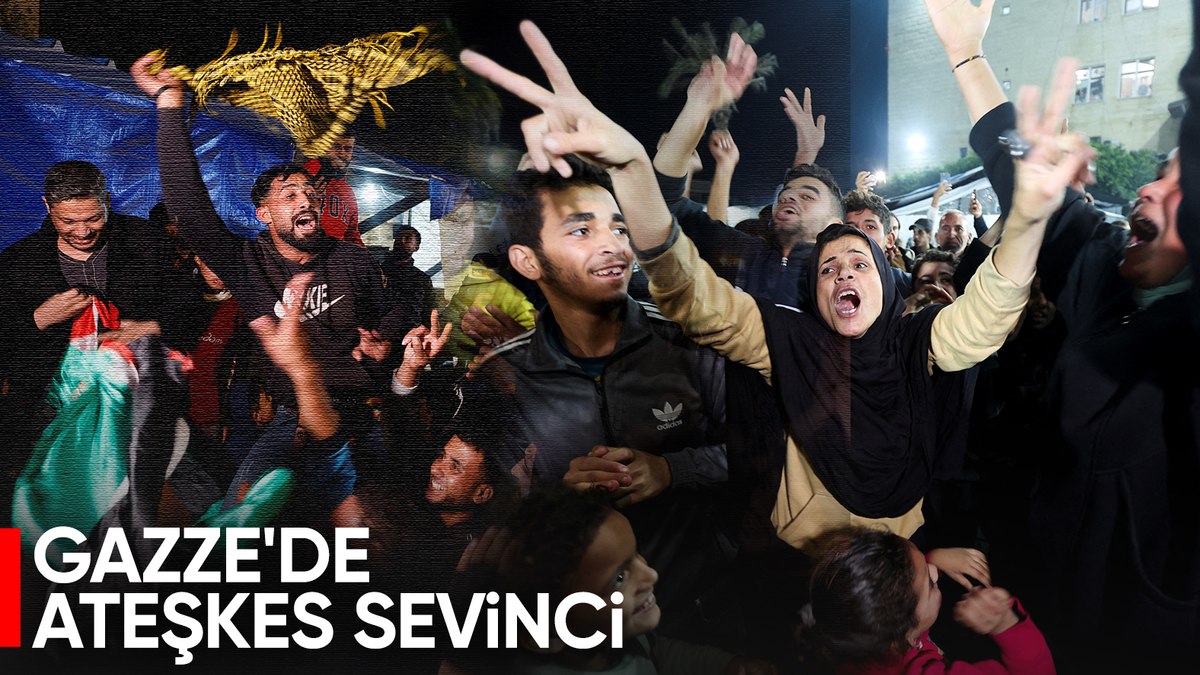 Gazze’de Filistinlilerin ateşkes sevinci