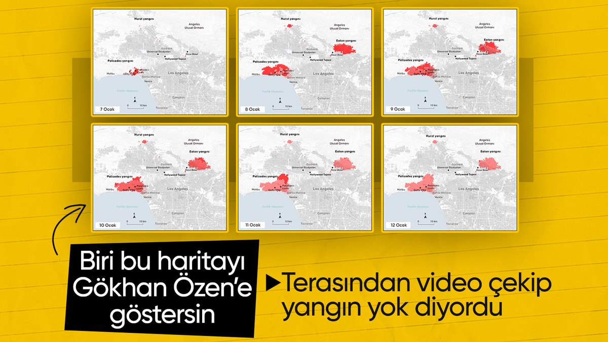 Los Angeles yangınlarının dehşet veren yayılışı haritalandı